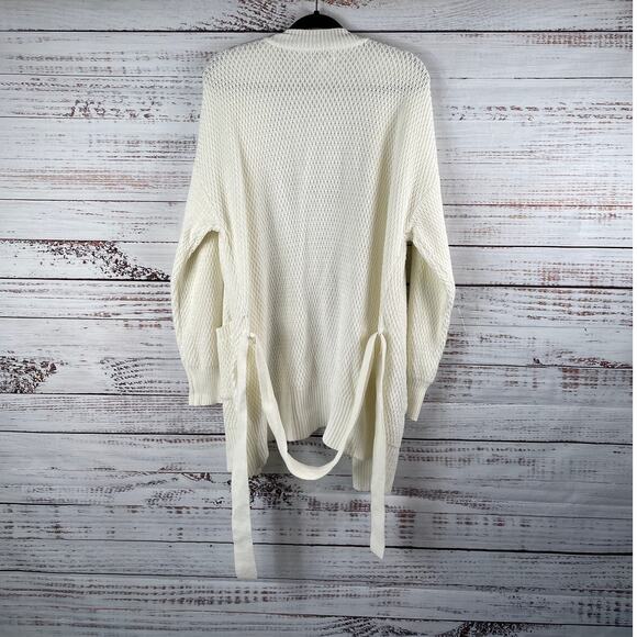 Evereve Women's Size M Ivory Nico Wrap Cardigan Sweater Long Sleeve - Picture 7 of 9